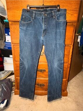Men's Straight Fit Dark Blue Denim Jeans